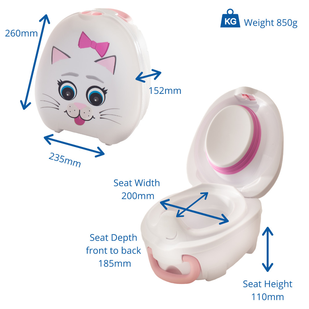 Mokomasis nešiojamas naktipuodis Katytė