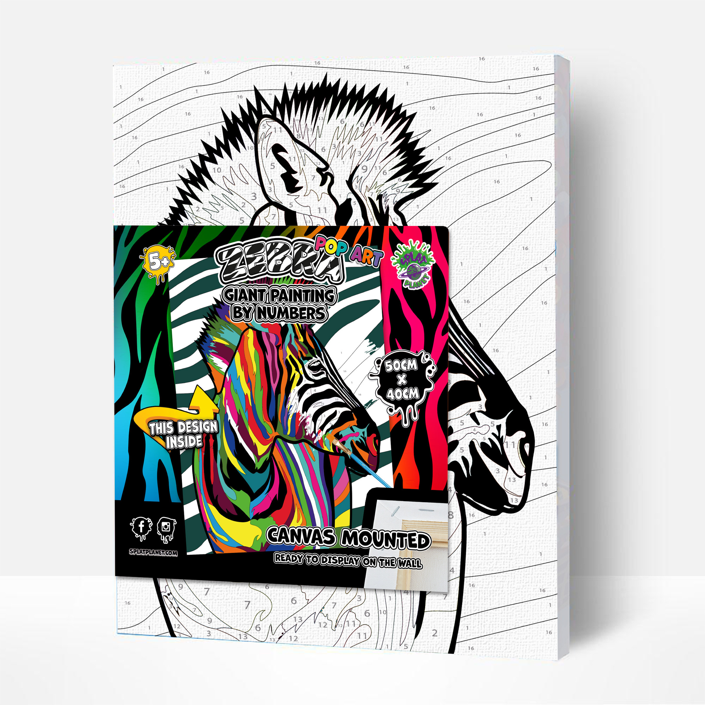 Splat Planet tapyba pagal skaičius ZEBRAS 30x40 cm