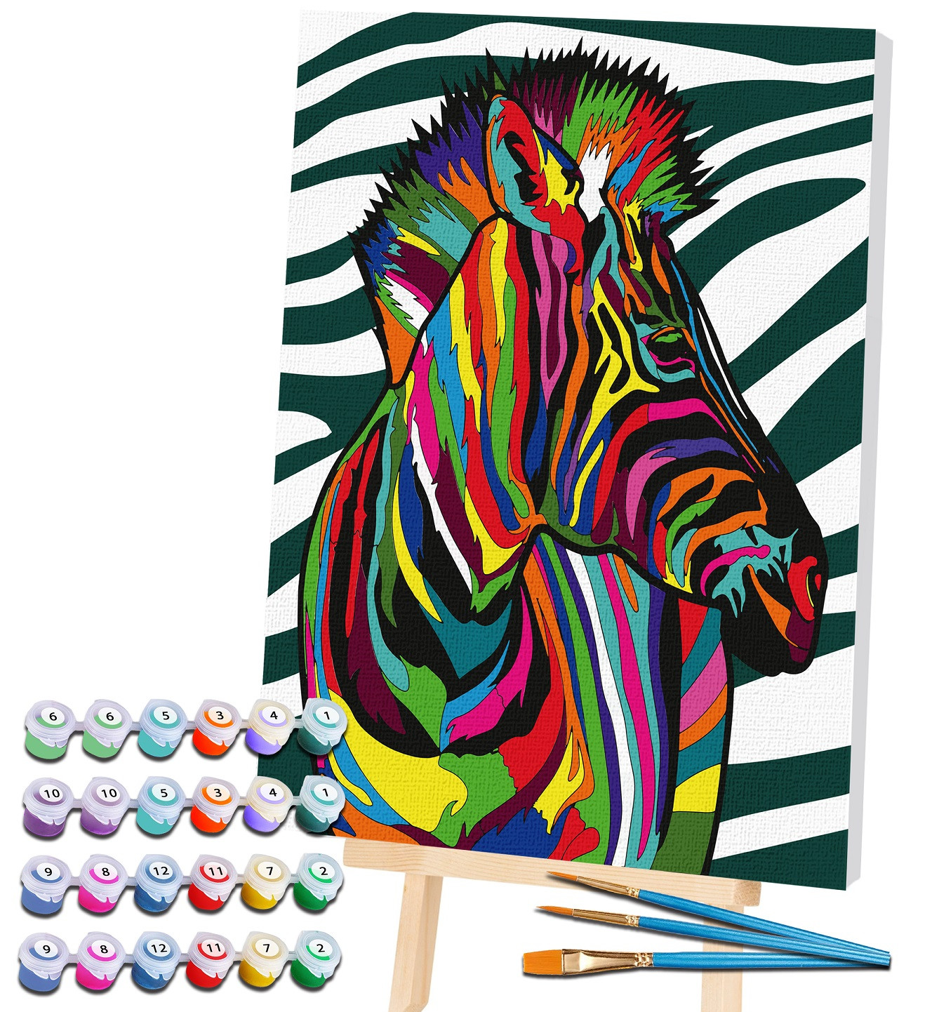 Splat Planet tapyba pagal skaičius ZEBRAS 30x40 cm