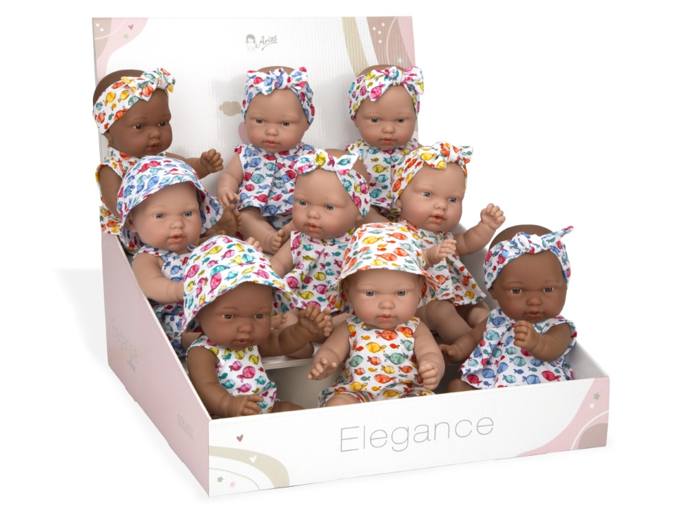 Lėlytės su rūbeliais žuvyčių raštais 26 cm