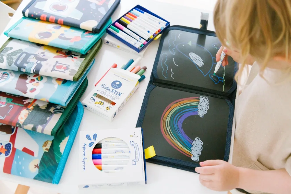 Jaq Jaq Bird piešimo knyga su netepančiomis kreidelėmis Lėktuvai