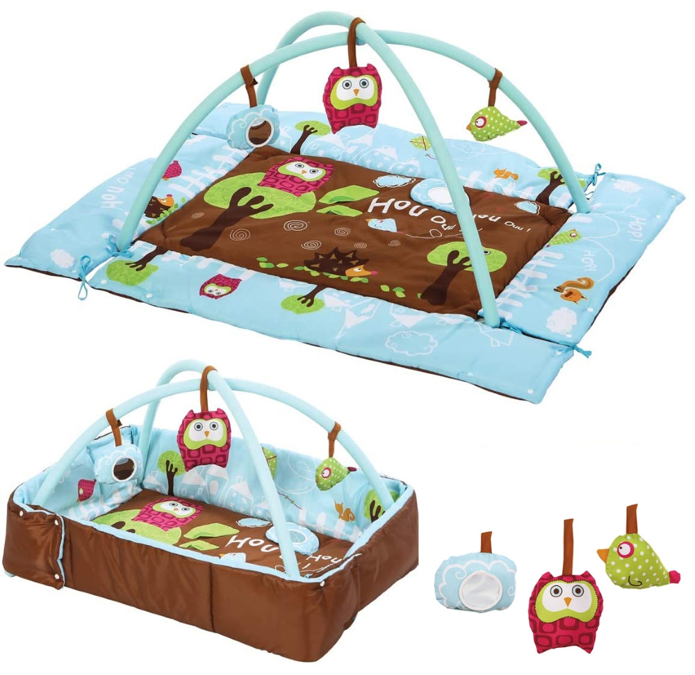 LUDI lavinamasis žaidimų kilimėlis mėlyna pelėda