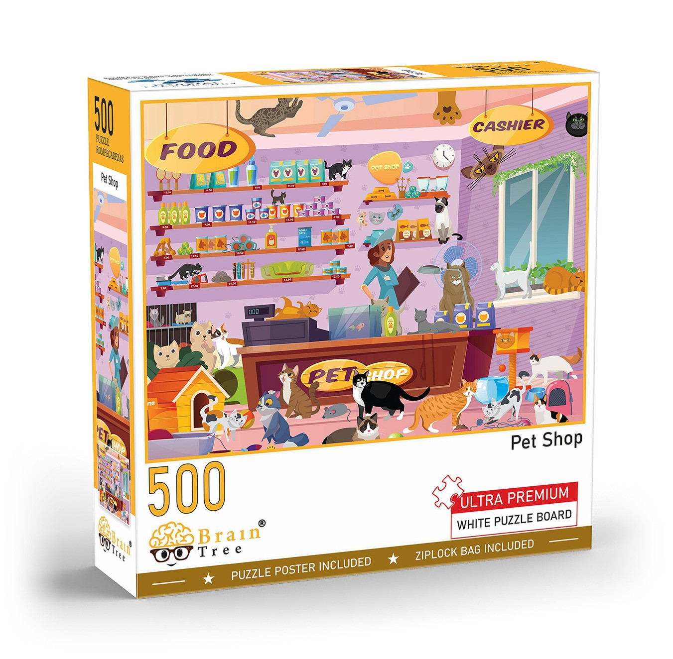 Brain Tree dėlionė Gyvūnų parduotuvėlė 500 det