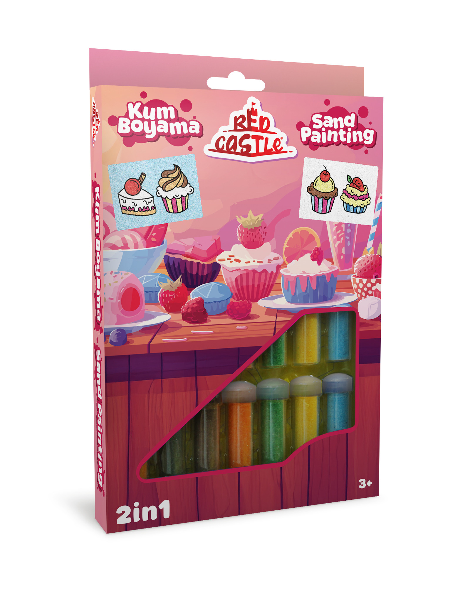 Red Castle kūrybinis smėlio rinkinys 2in1 Keksiukas