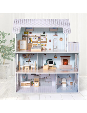 Medinis lėlių namas su 11...