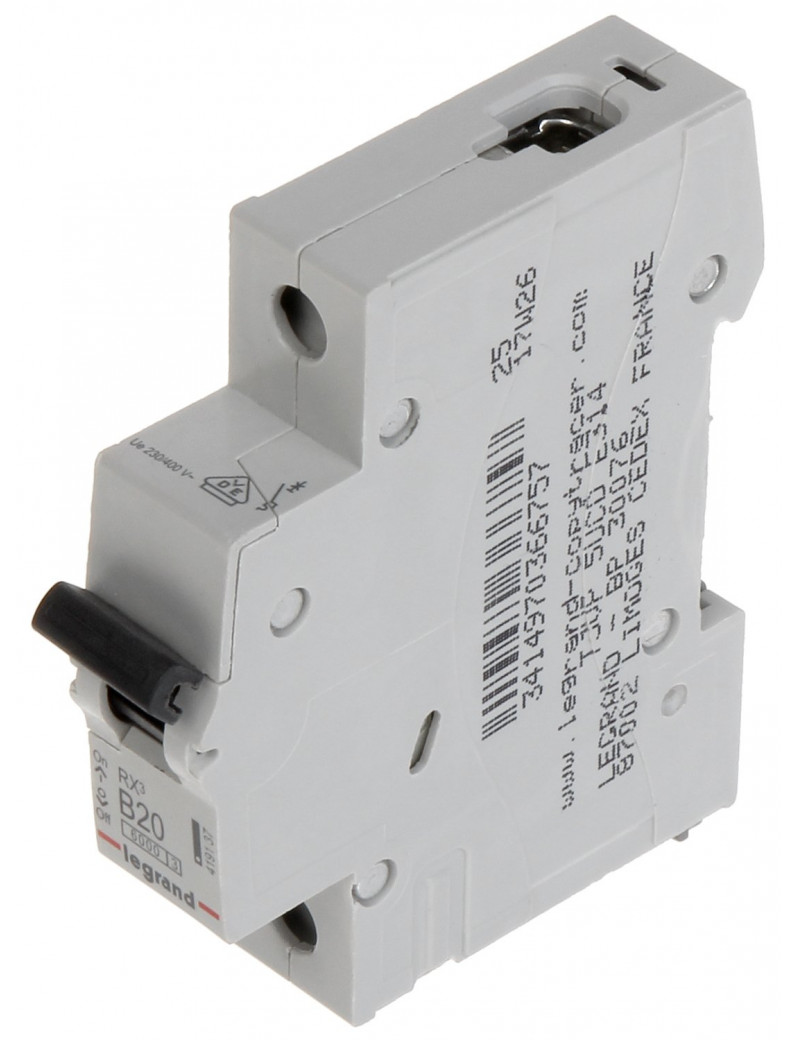 Automatinis jungiklis MCB RX3 Legrand 419137 (20A, 1P, 230V, 6kA)