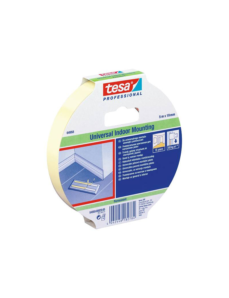 Lipni dvipusÄ juosta vidaus darbams TESA 1.5m x 19mm 66958-00006-00