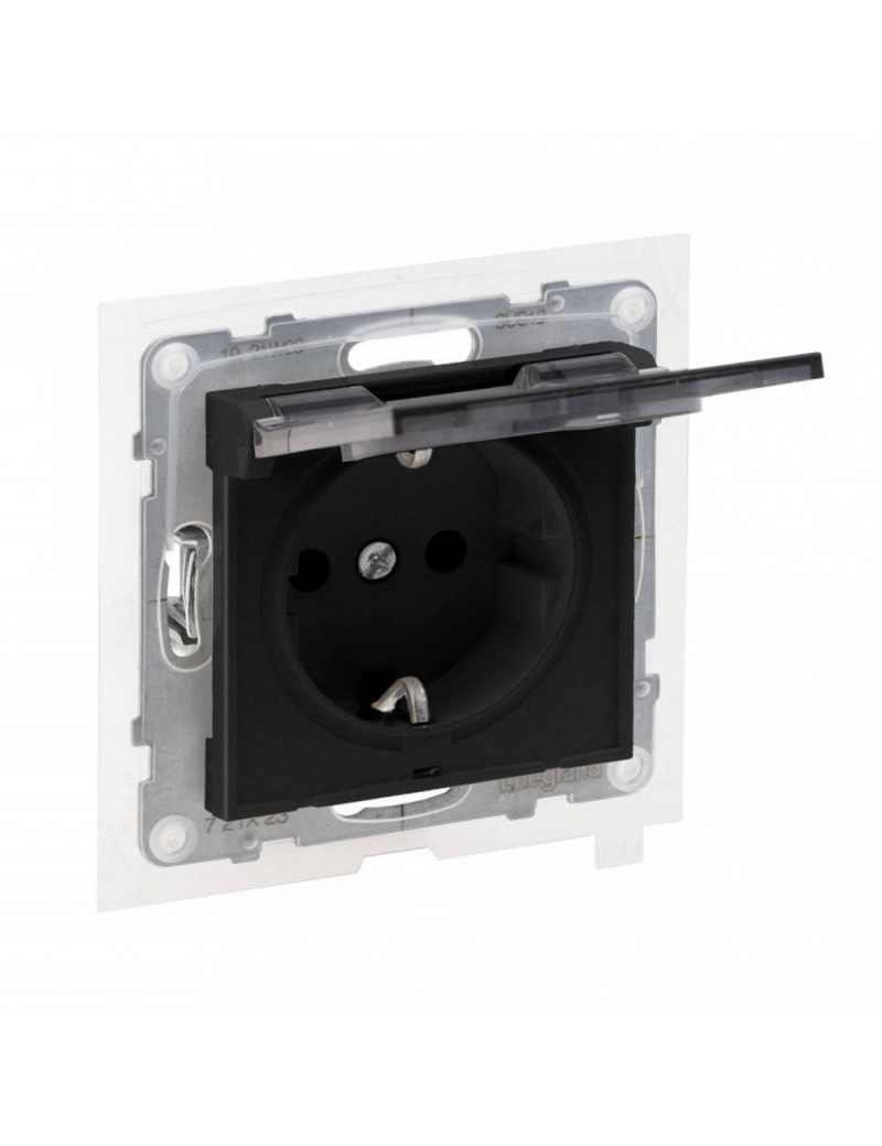 Juodas kiÅ¡tukinis lizdas su dangteliu Suno Legrand 721423