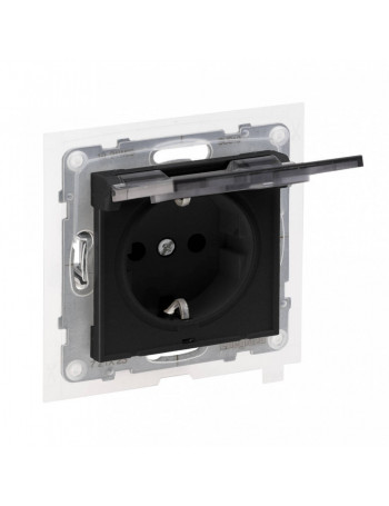 Juodas kiÅ¡tukinis lizdas su dangteliu Suno Legrand 721423