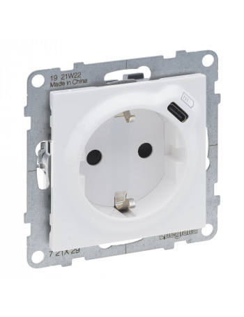 Baltas kiÅ¡tukinis lizdas su Ä¯Å¾eminimu ir USB-C Ä¯kroviklio lizdu Suno Legrand 721129