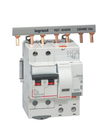 SrovÄs nuotekio relÄ su automatiniu jungikliu Legrand 411057 (C, 10A, 4P, 30mA, 230V)