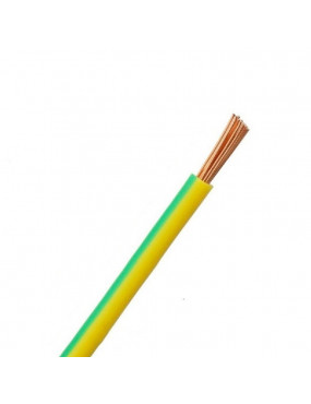 Elpar H07V-U (YDY) 1x10 mm2 vienagyslis laidas (monolitinis, geltonas / Å¾alias, 1 m)