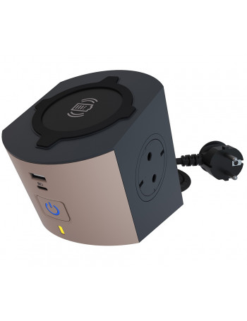 2-vietÅ³ ilgiklis + A ir C tipo USB + belaidis krovimas 10W Legrand 694500 (2m)