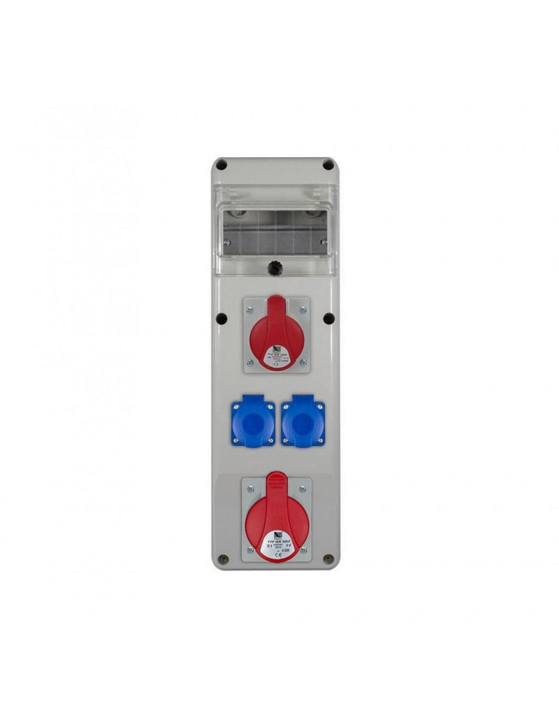 PawBol B.SLIM-6S-14-S plastikinis skydelis 6 mod (2x16A/250V 1x32A/5P 1x16A/5P)