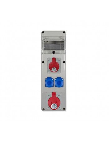 PawBol B.SLIM-6S-14-S plastikinis skydelis 6 mod (2x16A/250V 1x32A/5P 1x16A/5P)