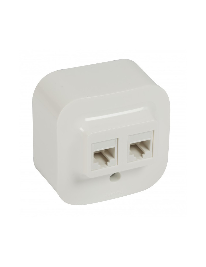Virstinkinis kompiuterinis lizdas 2xRJ45, UTP 5E cat, Forix Legrand 782428 (balta)