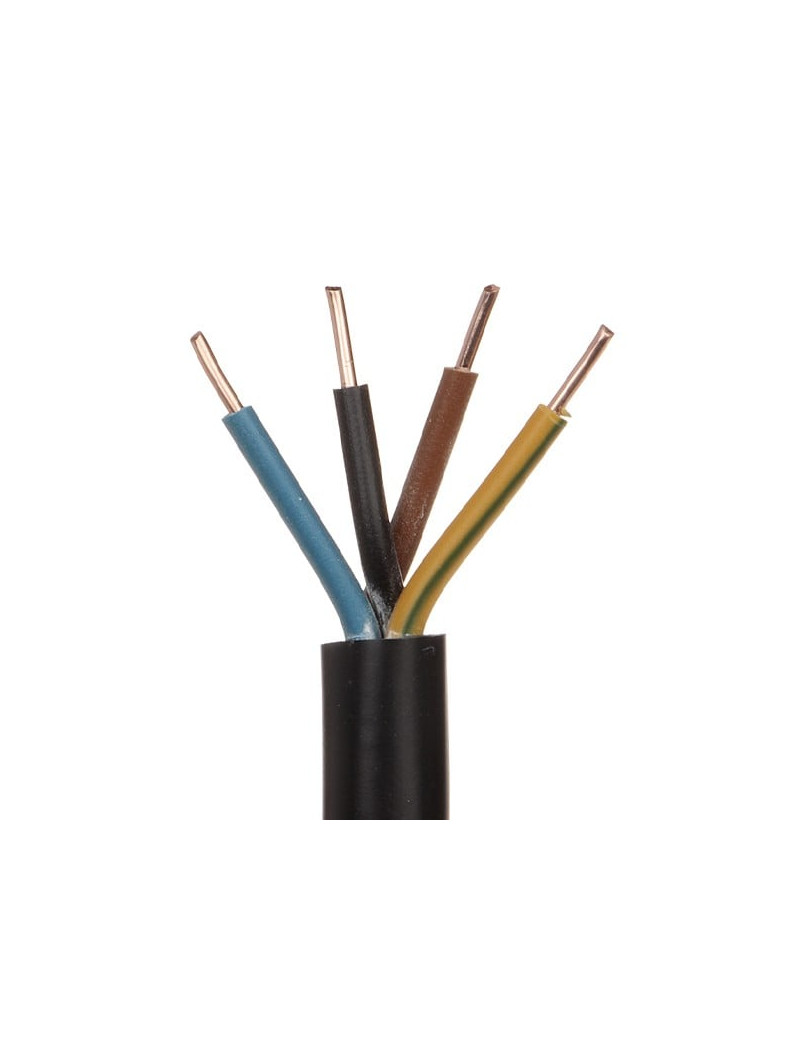 Lietkabelis OMY maitinimo kabelis 4x0.75mm2 (juodas, 100m)