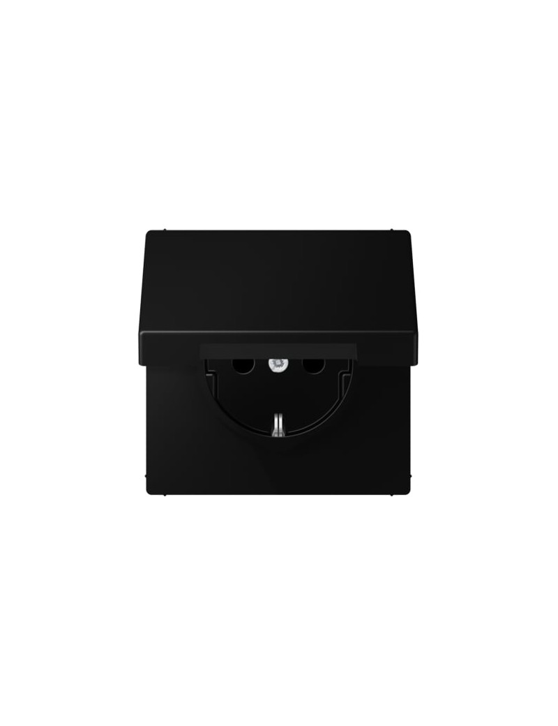 KiÅ¡tukinis lizdas su Ä¯Å¾eminimu ir dangteliu JUNG LS1520BFKLSWM (juodas, matinis, 16A/250V)