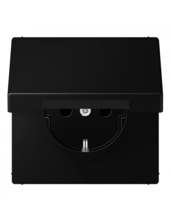 KiÅ¡tukinis lizdas su Ä¯Å¾eminimu ir dangteliu JUNG LS1520BFKLSWM (juodas, matinis, 16A/250V)