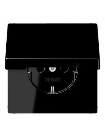 KiÅ¡tukinis lizdas su Ä¯Å¾eminimu ir dangteliu JUNG LS1520KLSW (juodas, 16A/250V)