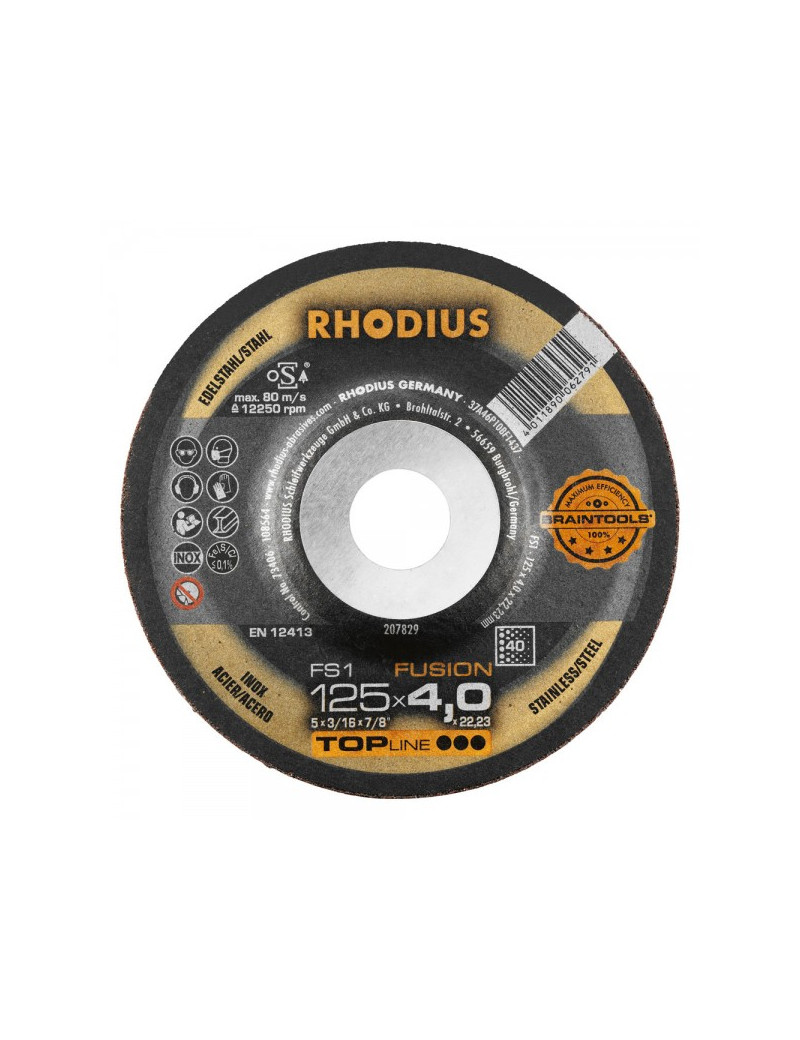 Met šlif diskas „RHODIUS FS1 125x4 mm