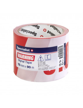 SPECIALIST+ juosta „STOP“ 75 mm x 90 m raudona/balta