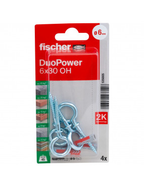 Kaiščiai DUOPOWER su O formos kabliu 6x30 4 vnt