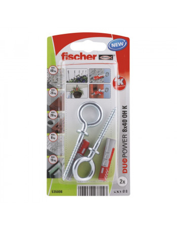 Kaiščiai DUOPOWER su O formos kabliu 8x40 2 vnt