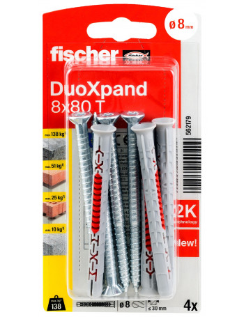 DuoXpand kaištis su varžtu 8x80 T 4 vnt