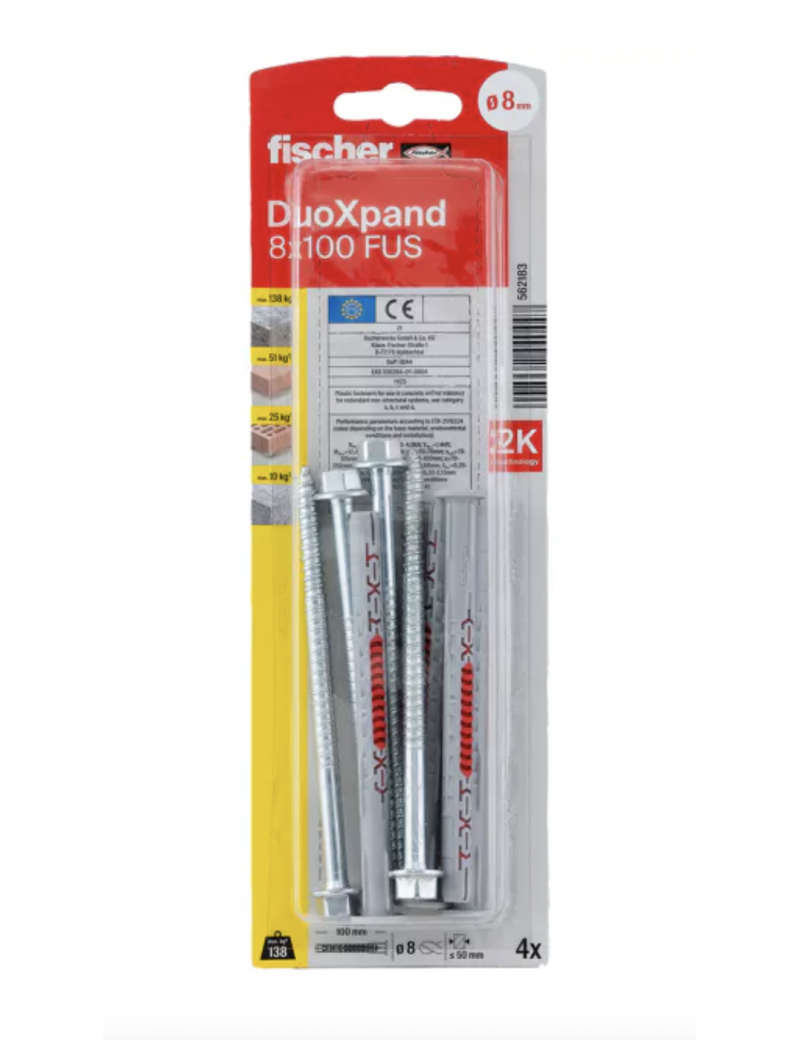 DuoXpand kaištis su varžtu 8x100 FUS 4 vnt
