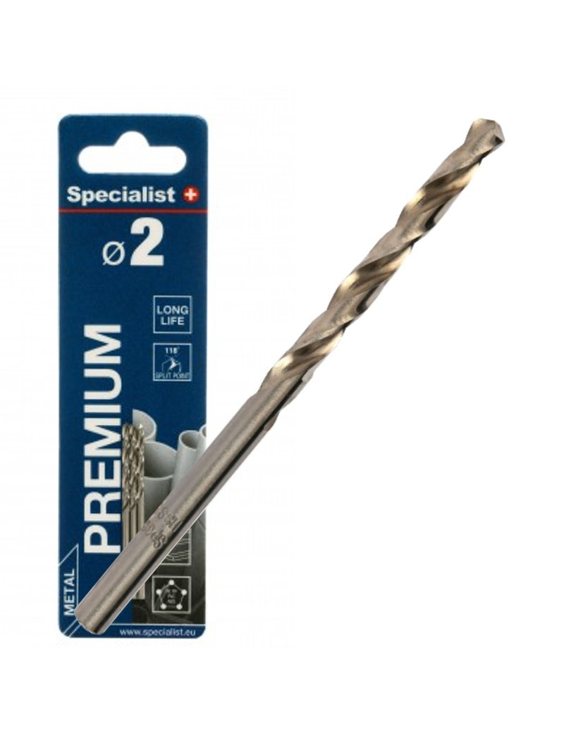 SPECIALIST+ metalo grąžtas PREMIUM 2 mm 3 vnt