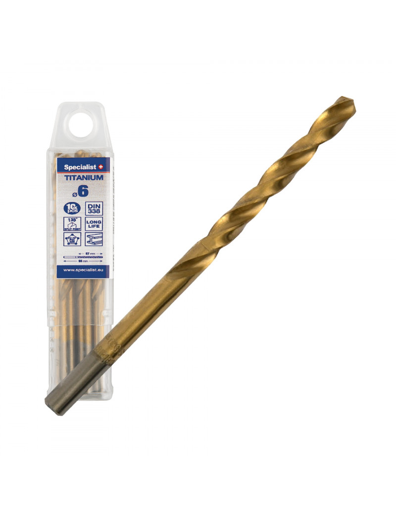 SPECIALIST+ metalo grąžtas TITAN 6 mm 10 vnt