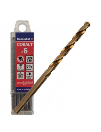 SPECIALIST+ metalo grąžtas COBALT 6 mm 10 vnt