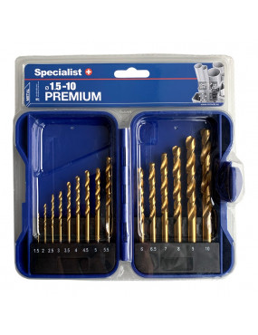 SPECIALIST+ grąžtų rinkinys TITANIUM 15-10 mm 15 vnt