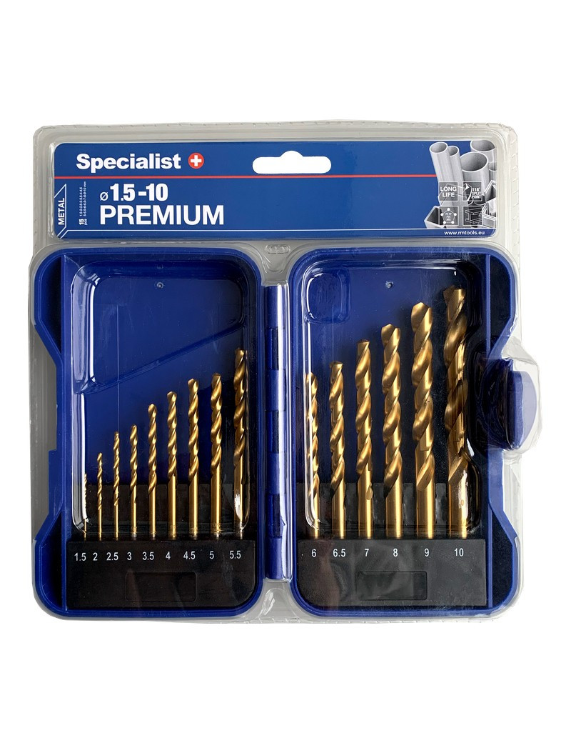 SPECIALIST+ grąžtų rinkinys TITANIUM 15-10 mm 15 vnt