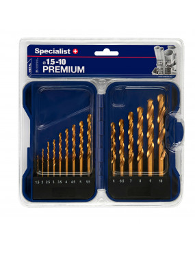 SPECIALIST+ grąžtų rinkinys TITANIUM 15-10 mm 15 vnt