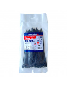 SPECIALIST+ nailon dirželis juodas 25x150 mm 100 vnt
