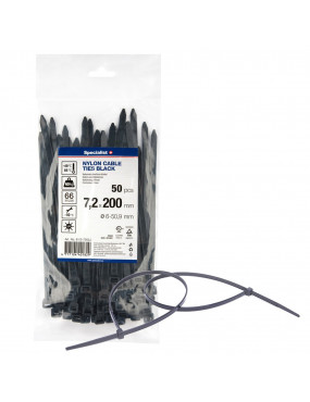 SPECIALIST+ nailon dirželis juodas 72x200 mm 50 vnt
