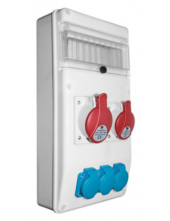 PawBol B.SLIM-10S-7BR-S plastikinis skydelis 10 mod+ (3x16A/250V 1x16A/5P 1x16A/5P)