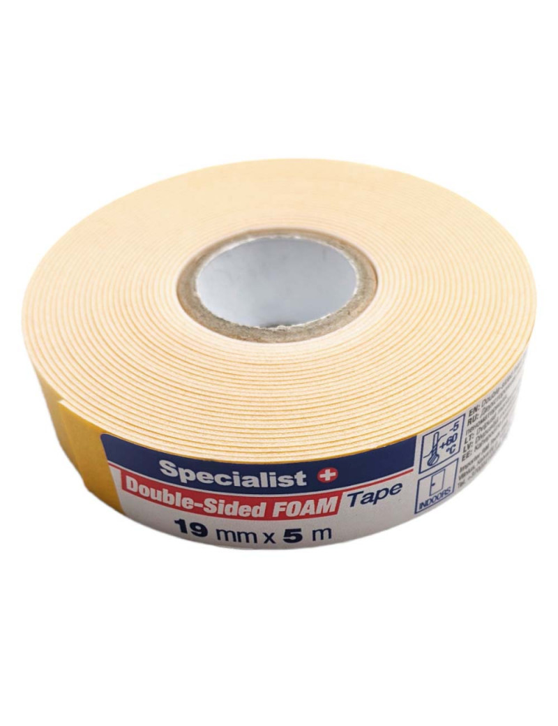 SPECIALIST+ dvipusė mont juosta 19 mm x 5 m balta