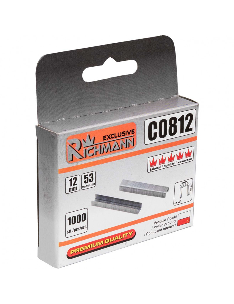 Kabės 53 tipo „RICHMANN 12 mm 1000 vnt