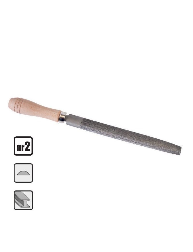 Pusapvalė dildė 200 mm