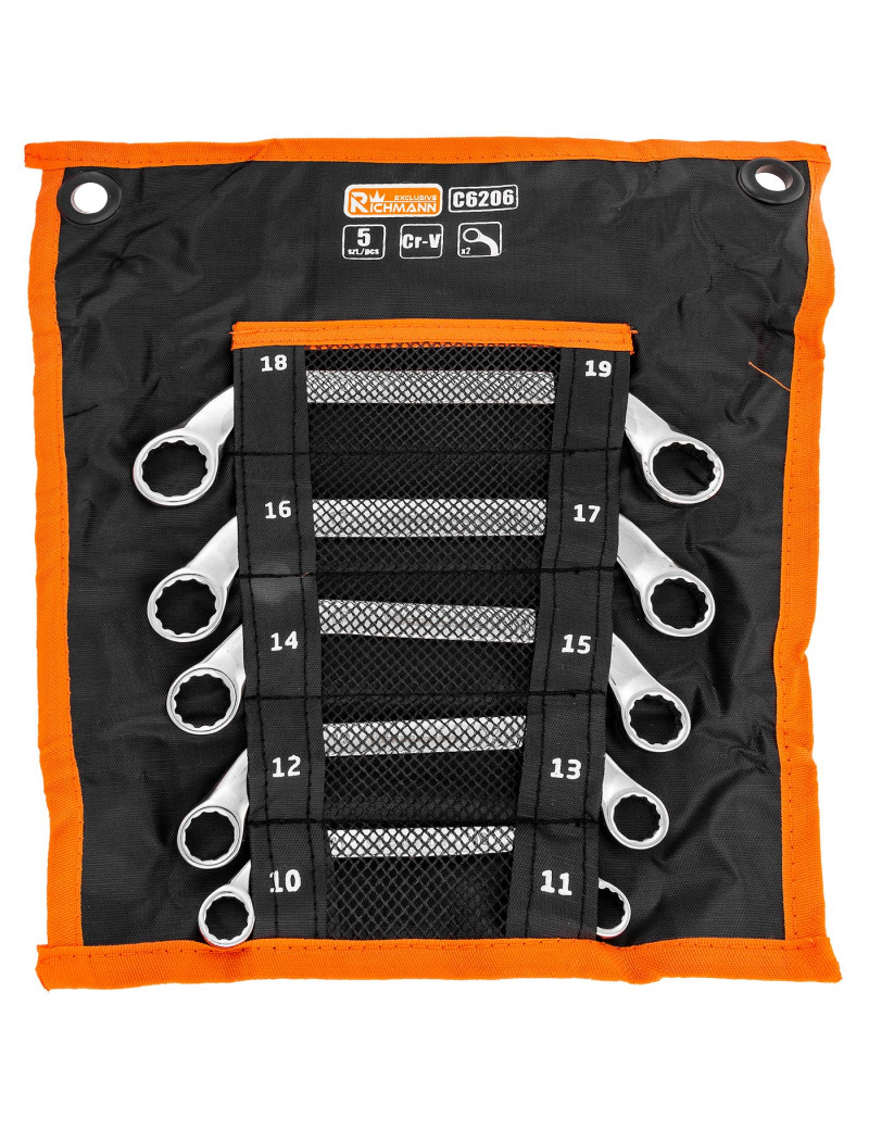 Lenkti raktai 10 mm - 19 mm 5 vnt