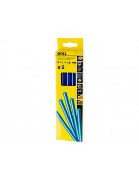 Karštų klijų lazdelės 112 mm x 200 mm mėlynos 5 vnt