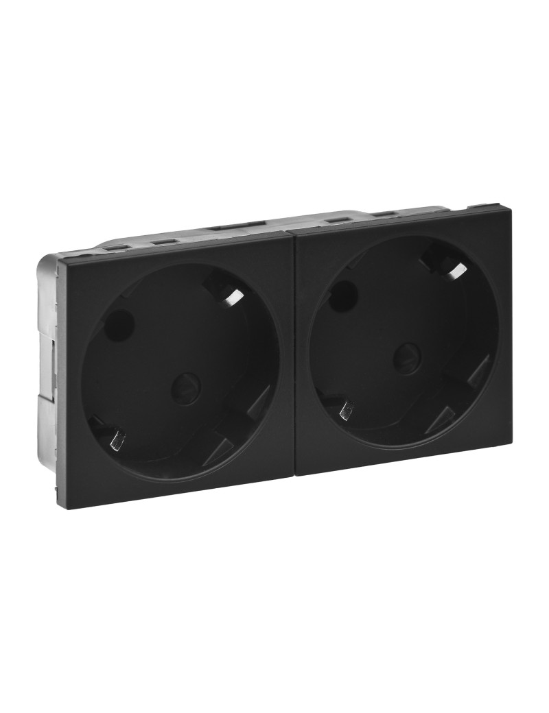 KiÅ¡tukinis lizdas Legrand 079372L (juodas, matinis, 2x2P+E 45Â° kampas, IP20)