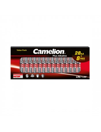 Elementai alkaline LR06 B28+8 AA 15V CAMELION 36 vnt