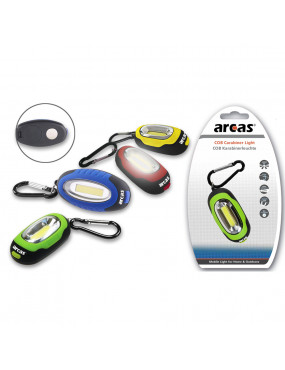 Mini žibintuvėlis su karabinu COB LED + 2xCR2032 ARCAS