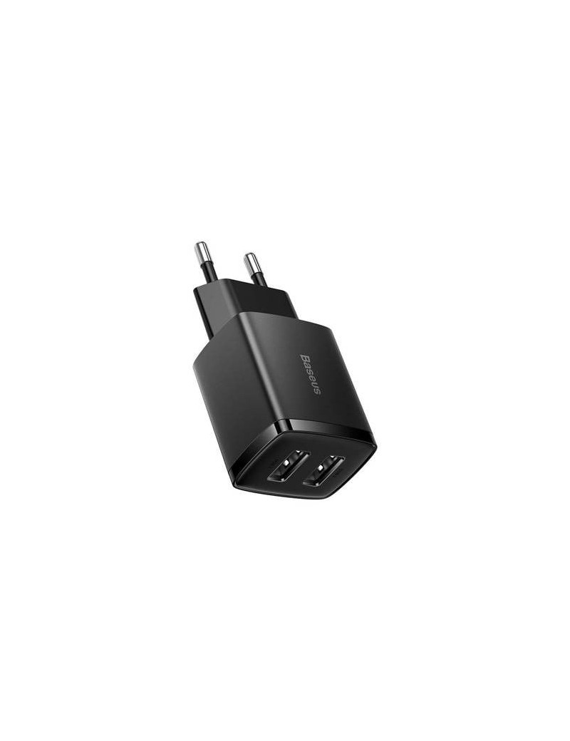 Sieninis Ä¯kroviklis BASEUS CCXJ010201 (10.5W, 2xUSB, 2.1A, juodas)