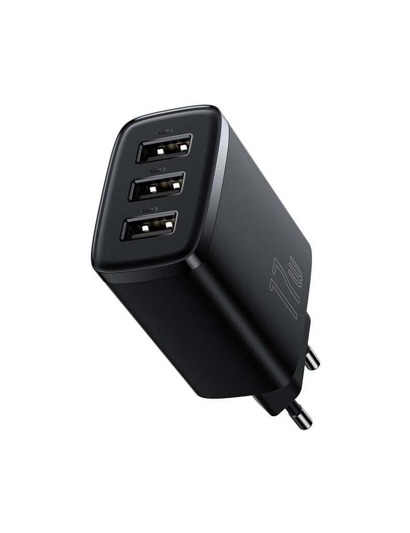 Sieninis Ä¯kroviklis BASEUS CCXJ020101 (17W, 3xUSB, 3.4A, juodas)