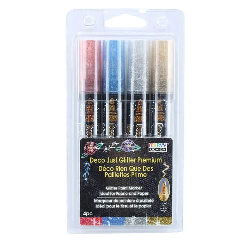 Markeriai tekstilei Deco Just Glitter 223JGP-4A  4vnt